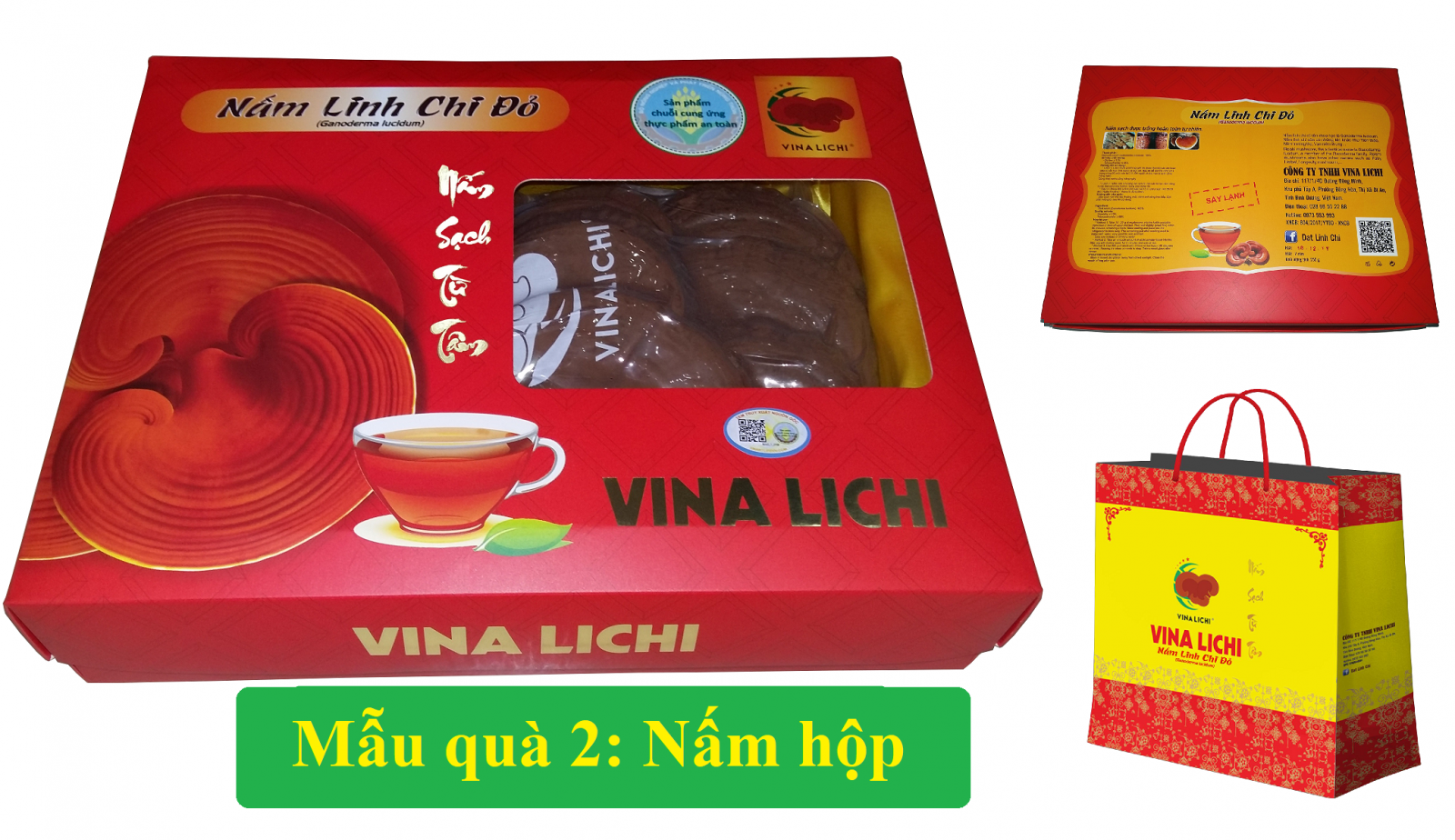 Phần quà nấm linh chi hộp